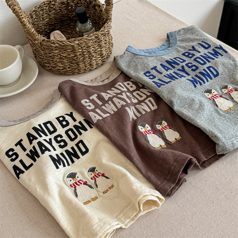 【BABY&KID】夏新作 ペンギン刺繍TシャツSK091622