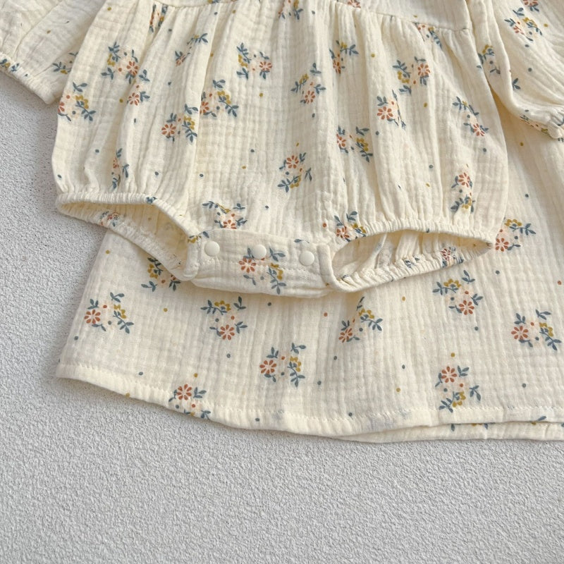 【BABY&KID】コットン小花柄ロンパース、ワンピースSK107919