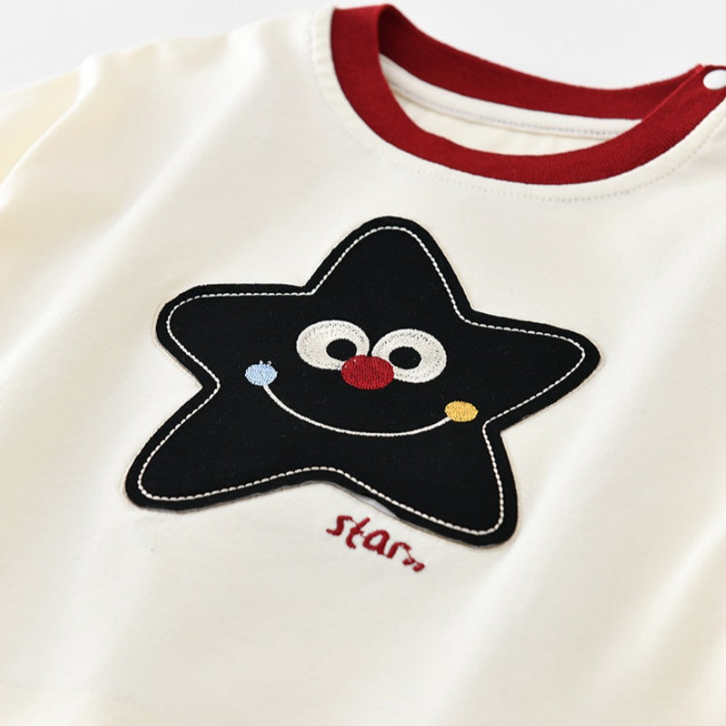 【BABY&KID】刺繍サロペットカバーオール、星柄長袖トップスSK107816