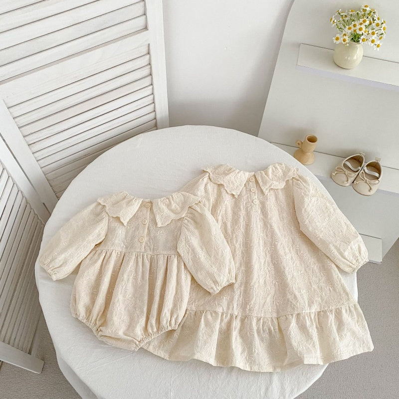 【BABY&KID】ラウンドネック刺繍ロンパース、ワンピースSK107920