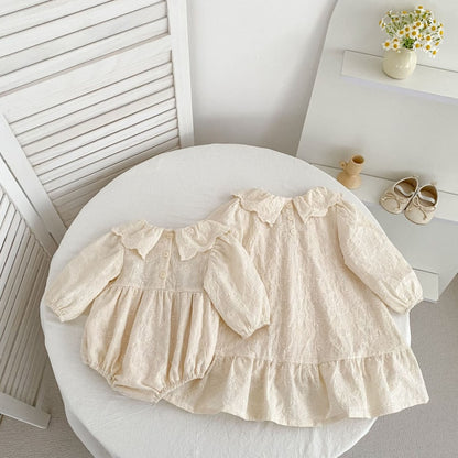 【BABY&KID】ラウンドネック刺繍ロンパース、ワンピースSK107920