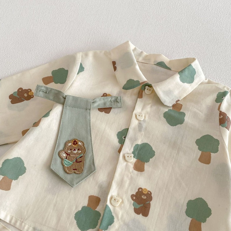 【BABY&KID】ツリー柄ロンT、襟付きシャツSK104112