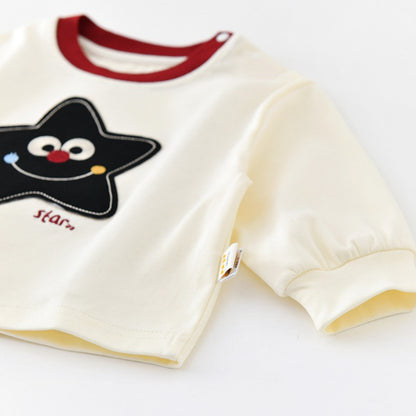 【BABY&KID】刺繍サロペットカバーオール、星柄長袖トップスSK107816