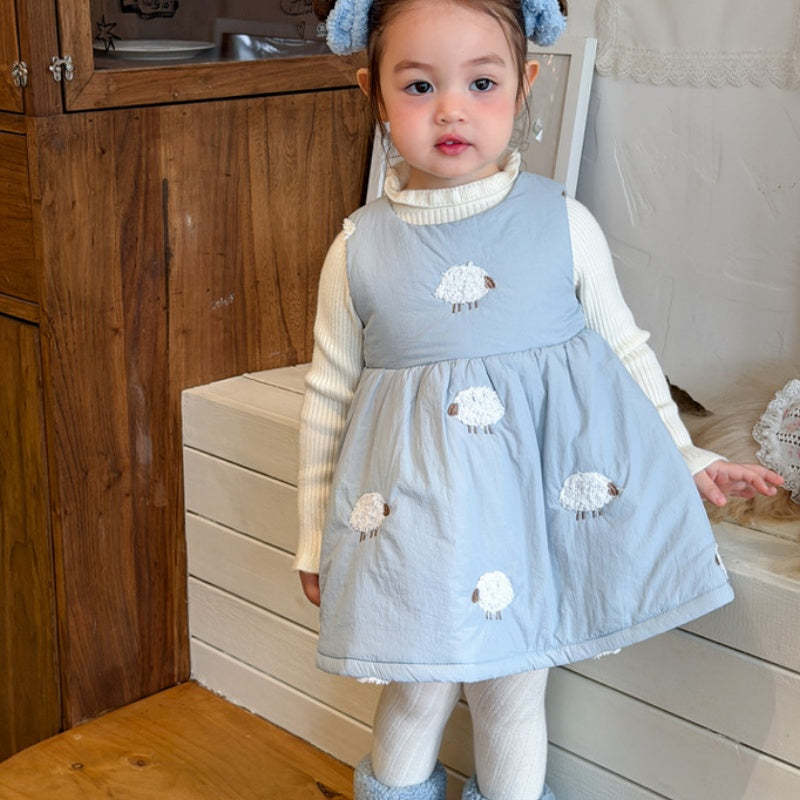 【BABY&KID】冬新作ひつじジャンパースカート、ハイネックニットSK108320