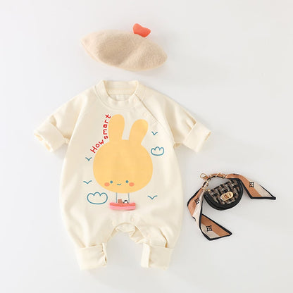 【BABY】HOW smartウサギ柄可愛いロンパースSK051604