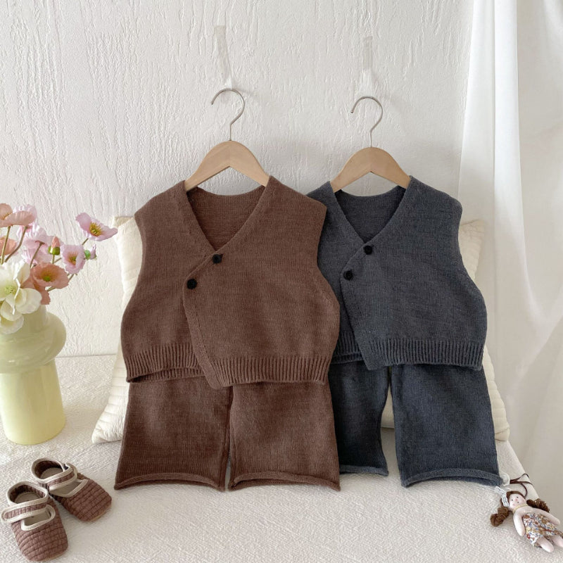 【BABY&KID】ゆったりニットベスト&ニットパンツSK092922
