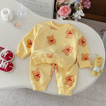 【BABY&KID】かわいいくまプリントセットアップSK092929