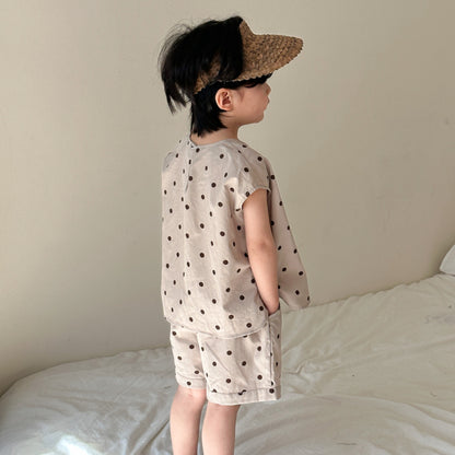 【BABY&KID】夏新作 ノースリーブドットセットアップ、ワンピースSK072109