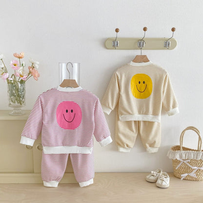【BABY&KID】にこちゃんボーダーセットアップSK104017