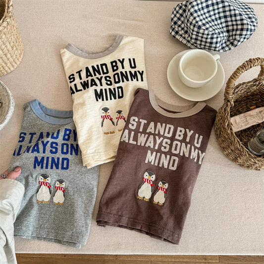 【BABY&KID】夏新作 ペンギン刺繍TシャツSK091622