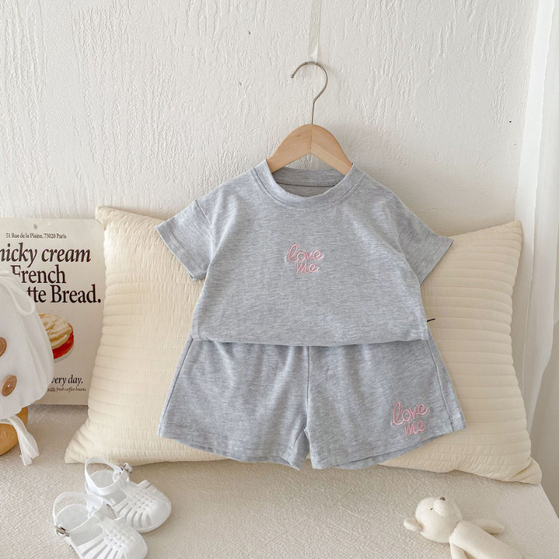 【BABY&KID】夏新作 ロゴ刺繍セットアップSK091214