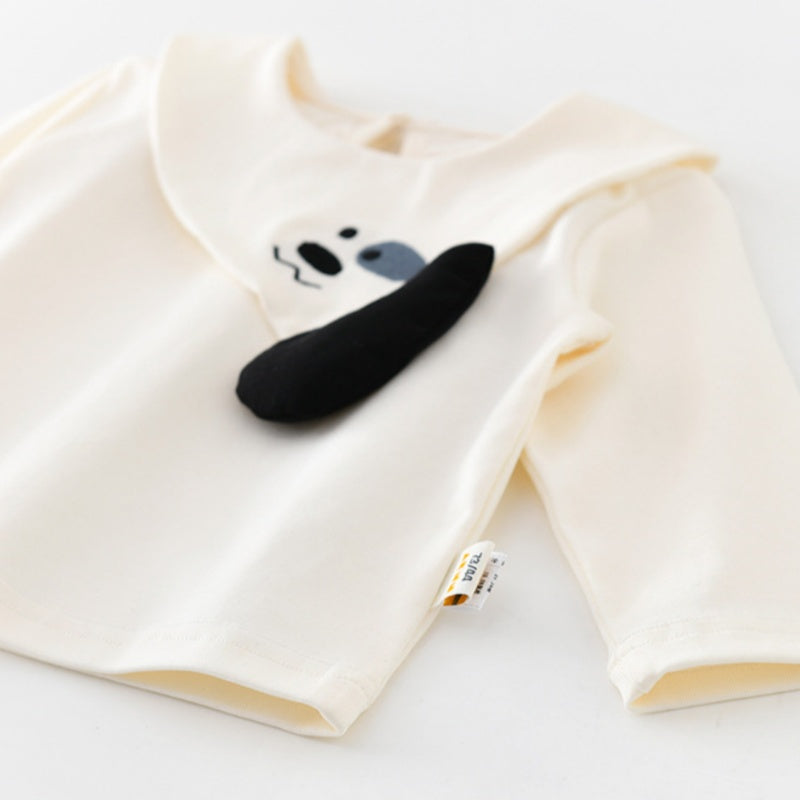 【BABY&KID】いぬ総柄サロペット、いぬ長袖トップスSK107814