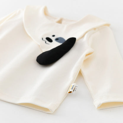 【BABY&KID】いぬ総柄サロペット、いぬ長袖トップスSK107814