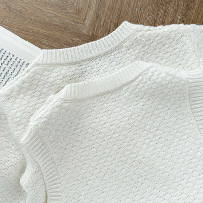 【BABY】無地ニットカーディガン、ロンパースSK100516