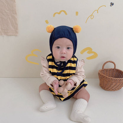 【BABY】みつばちロンパース、長袖TシャツSK100328