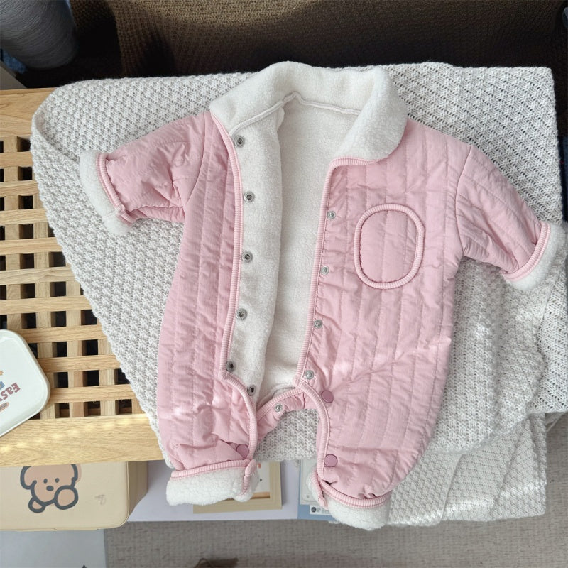 【BABY】冬新作 無地裏起毛カバーオールSK102415