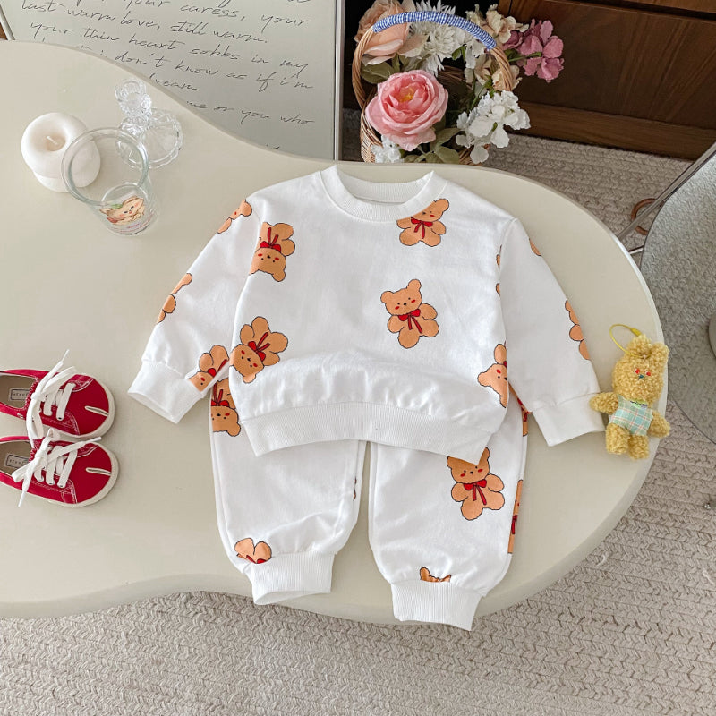 【BABY&KID】かわいいくまプリントセットアップSK092929