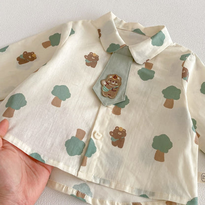 【BABY&KID】ツリー柄ロンT、襟付きシャツSK104112