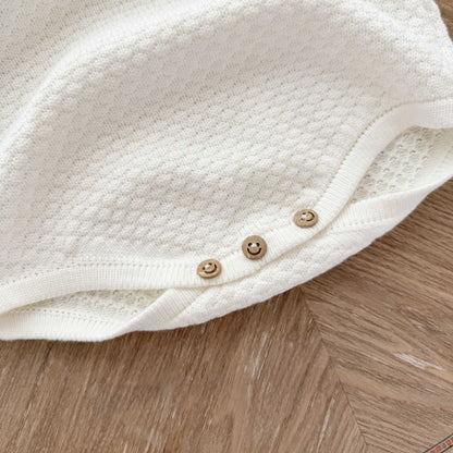 【BABY】無地ニットカーディガン、ロンパースSK100516