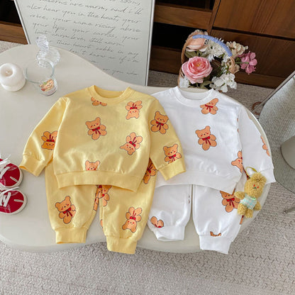 【BABY&KID】かわいいくまプリントセットアップSK092929