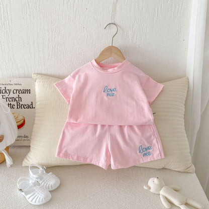 【BABY&KID】夏新作 ロゴ刺繍セットアップSK091214