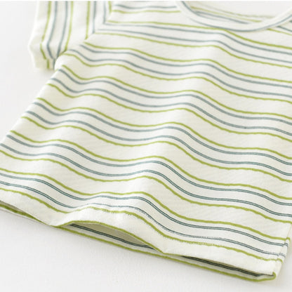 【BABY】夏新作 恐竜サロペット&爽やかボーダーＴシャツSK070815