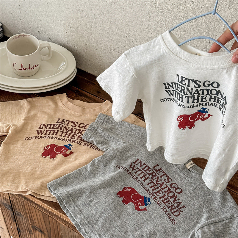 【BABY&KID】夏新作 ゾウさんプリントTシャツSK091610