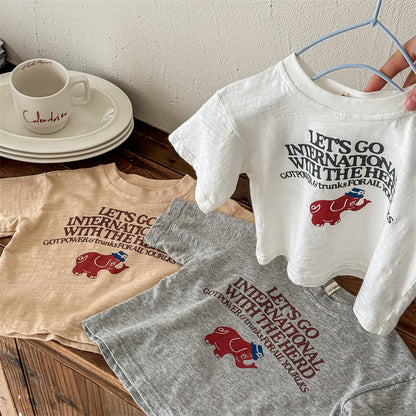 【BABY&KID】夏新作 ゾウさんプリントTシャツSK091610