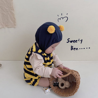 【BABY】みつばちロンパース、長袖TシャツSK100328