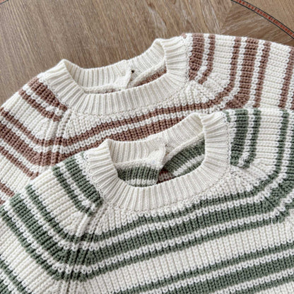 【BABY】ボーダーニットロンパースSK100512