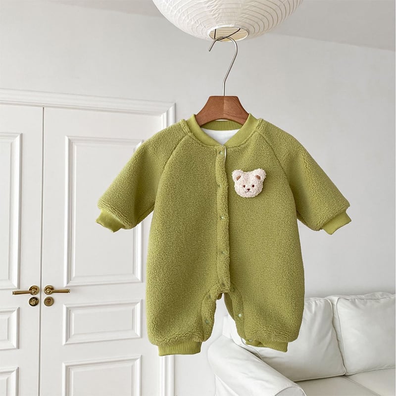 【BABY&KID】冬新作熊さん付けモフモフオールインワン　全3色SK11370