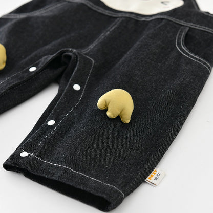 【BABY&KID】ペンギンサロペットカバーオール、ボーダー長袖トップスSK107815