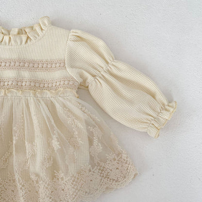 【BABY】ワッフルレースフリルロンパースSK11382