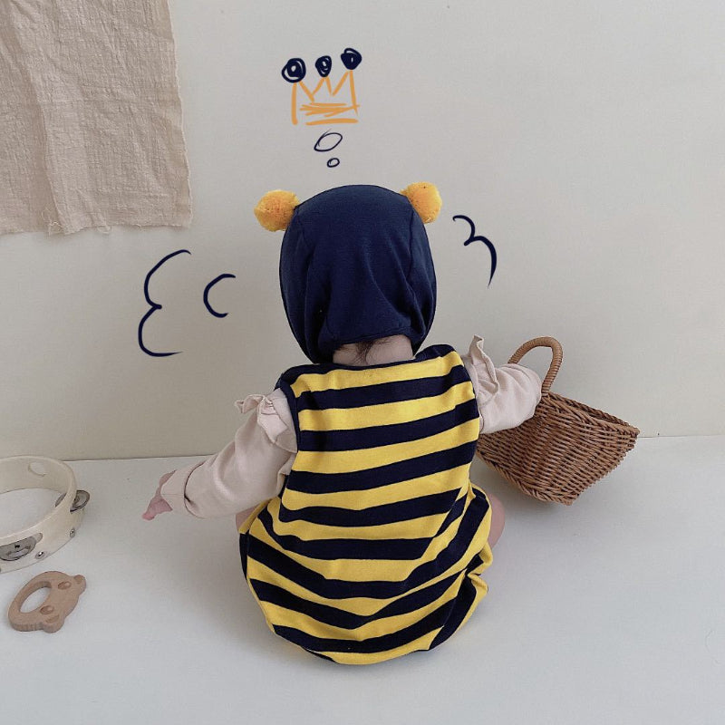 【BABY】みつばちロンパース、長袖TシャツSK100328