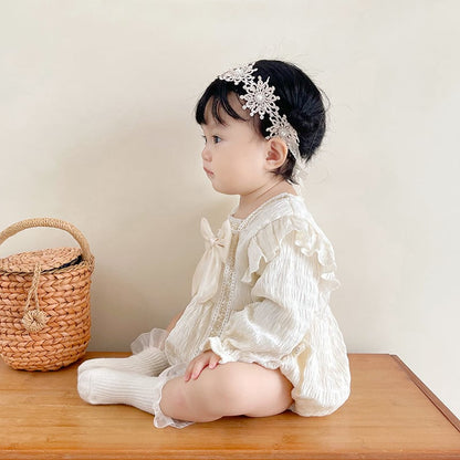 【BABY】春新作お姫様レースリボン付きロンパースSK11320