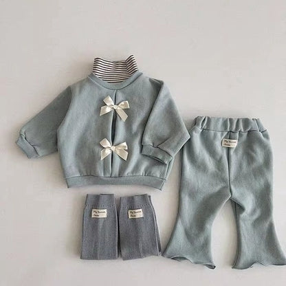 【BABY&KID】韓国風 可愛い蝶結びセットアップSK031305