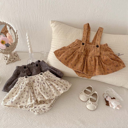 【BABY】コーデュロイ小花柄サロペットSK031508