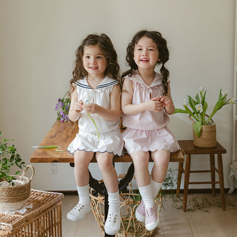 【BABY&KID】夏新作 リボン付きノースリーブトップスSK091123