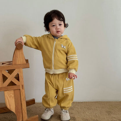 【BABY&KID】犬ワッペンワッフルセットアップSK100314