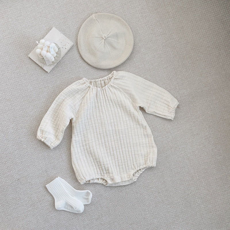 【BABY】無地織りロンパースSK010311