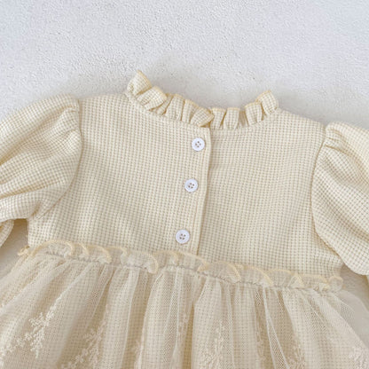 【BABY】ワッフルレースフリルロンパースSK11382