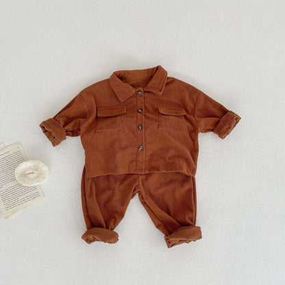 【BABY&KID】コーデュロイロールカラーセットアップSK031001