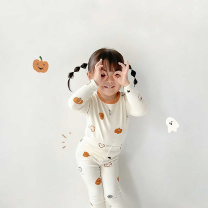 【BABY】かぼちゃ総柄ロンパース、セットアップSK101712