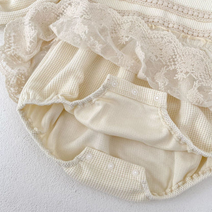 【BABY】ワッフルレースフリルロンパースSK11382