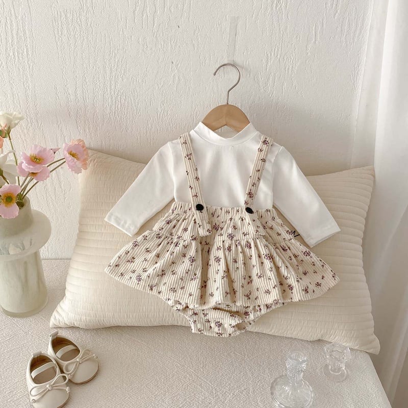 【BABY】コーデュロイ小花柄サロペットSK031508