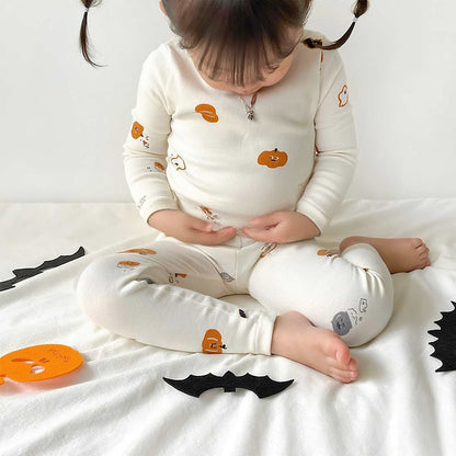 【BABY】かぼちゃ総柄ロンパース、セットアップSK101712