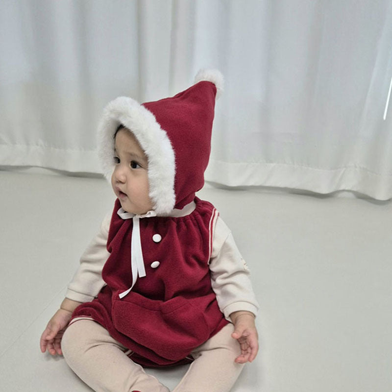 【BABY】とんがり帽子あったかノースリーブロンパースSK103107