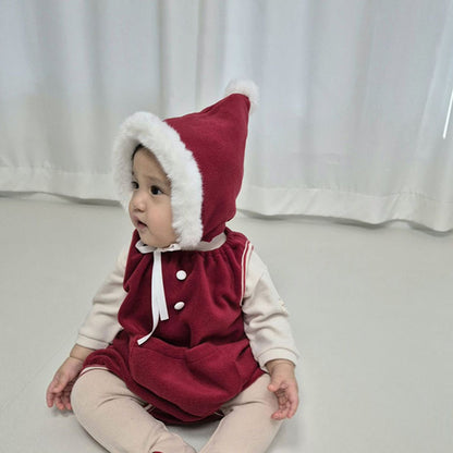【BABY】とんがり帽子あったかノースリーブロンパースSK103107