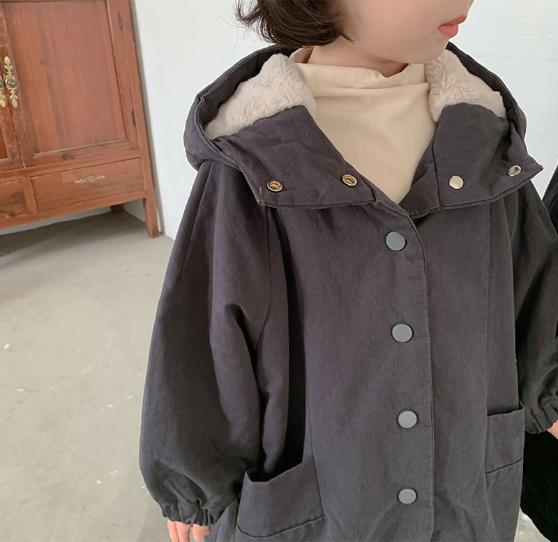 【BABY&KID】冬新作韓国風暖かいフート付きロングコートSK11375