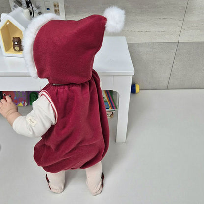 【BABY】とんがり帽子あったかノースリーブロンパースSK103107